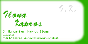 ilona kapros business card